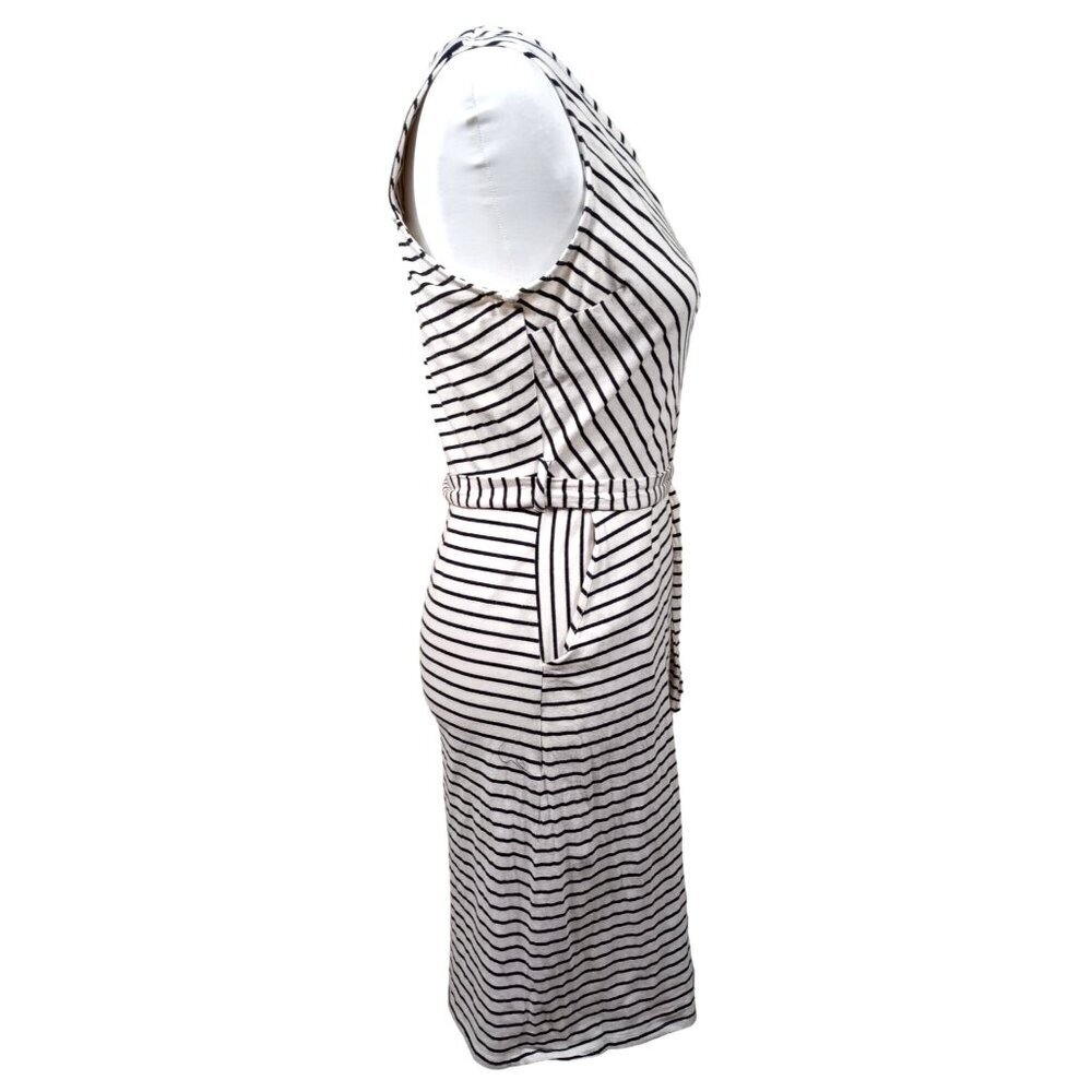 Monteau Los Angeles Womens White/Black Stripe Tied Waist Dress Size Small - Picture 6 of 14